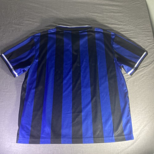 Montreal Racing Team Pit Crew Polo size L Blue Black Vertical Stripes GT - Picture 9 of 12