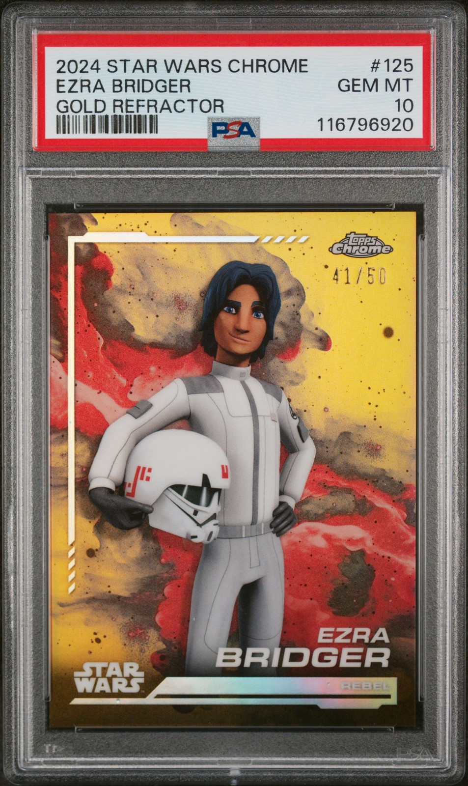 2024 Star Wars Topps Chrome Goldrefractor Gold Refractor #125 Ezra Bridger front