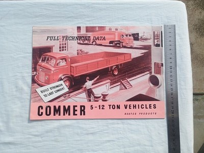 ORIGINAL COMMER  5 - 12 TON TRUCK FULL TECHNICAL DATA BROCHURE ROOTES GROUP