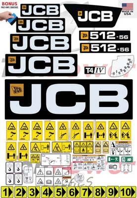 #ad Fits JCB 512 56 TIER 4 Decal Kit Telescopic forklift 3M VINYL FREE SHIPPING $213.73