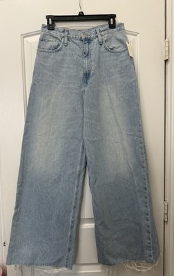NWT Anthropologie Hudson James High Rise Wide Leg Jeans Rawhem Size 28 MSRP $245