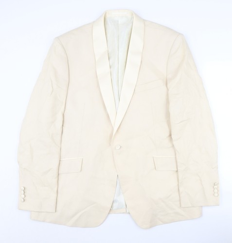 Dobell Herren Blazer Beige Schalkragen Revers 48 Regular