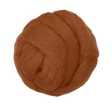 Wool Roving Yarn, 150G/5.3OZ Felting Wool Pure Roving Yarn, Bright Brown