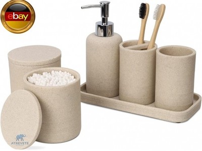 ZCCZ Badezimmer Set ? 6 Teile ? Badezimmer Organizer mit Zahnbürstenhalter,