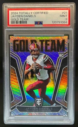 2024 Totally Certified Jayden Daniels Gold Team RC #21 Commanders PSA 9