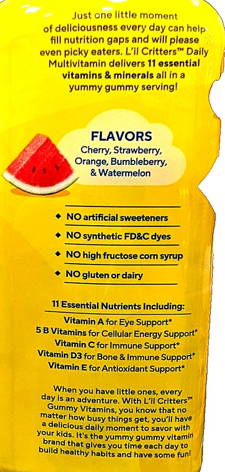 Multivitamínico diario L'il Critters Gummy Vites con gomitas VitC+D 300 EXP 09/2026 Foto 2 de 4