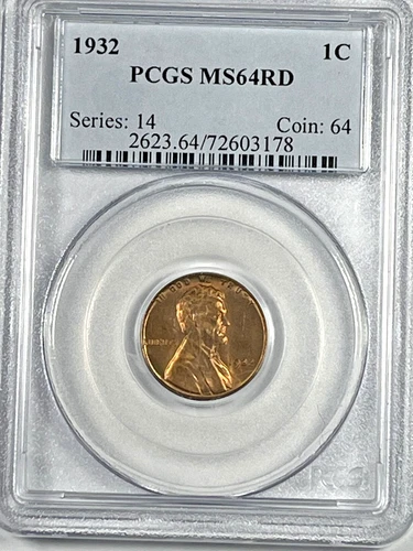 1932 Lincoln Cent : PCGS MS64RD