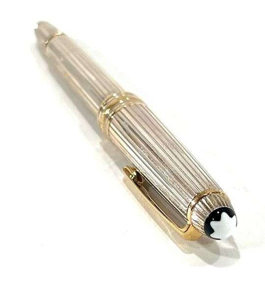 Mont Blanc Meisterstuck Solitaire Fountain Pen 925 Silver gold trim 18k Nib
