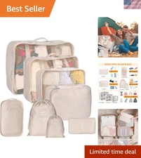 Durable Packing Cubes Set with Laundry & Compression Bags - Travel Effortlessly