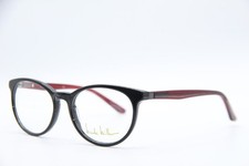 NEW NICOLE MILLER NMP803 C01 BLACK RED CLEAR AUTHENTIC EYEGLASSES 48-16