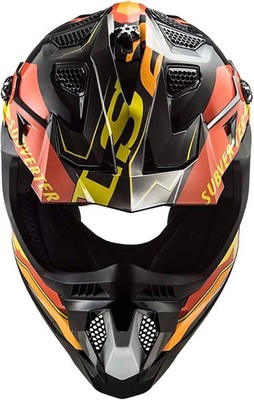 LS2 Helmets MX-Off Road Subverter Evo Helmet Arched Gloss/Yellow/Orange - Large