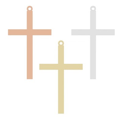 10K 14K 18K Gold, Platinum & Silver Cross Dangle