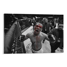 Nate Diaz Boxing Poster Black  White art Canvas Painting Wall Art Home Dec
