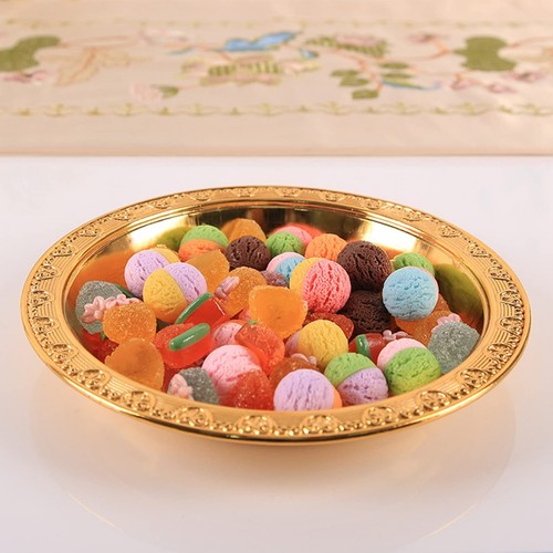Serving Dish with Acrylic Clear Dome, Golden Vintage Serving Platter Eid Muba... - Picture 4 of 8