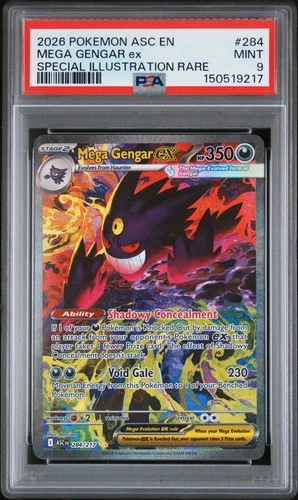 2026 POKEMON ASC EN-ASCENDED HEROES #284 MEGA GENGAR EX PSA 9