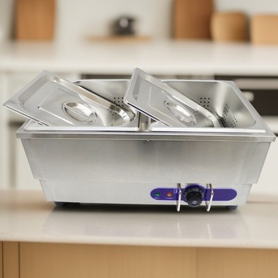 110V Commercial Hot Dog Steamer& Bun Bread Warmer Bakery Buffet Steam Heater