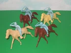 Marx Aqua Blue Mounted Cavalry Soldiers From Fort Apache Set 1960s