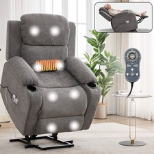 Power Lift Recliner Chair Heavy Duty Massage Chair w/Lumbar Heating for Elderly