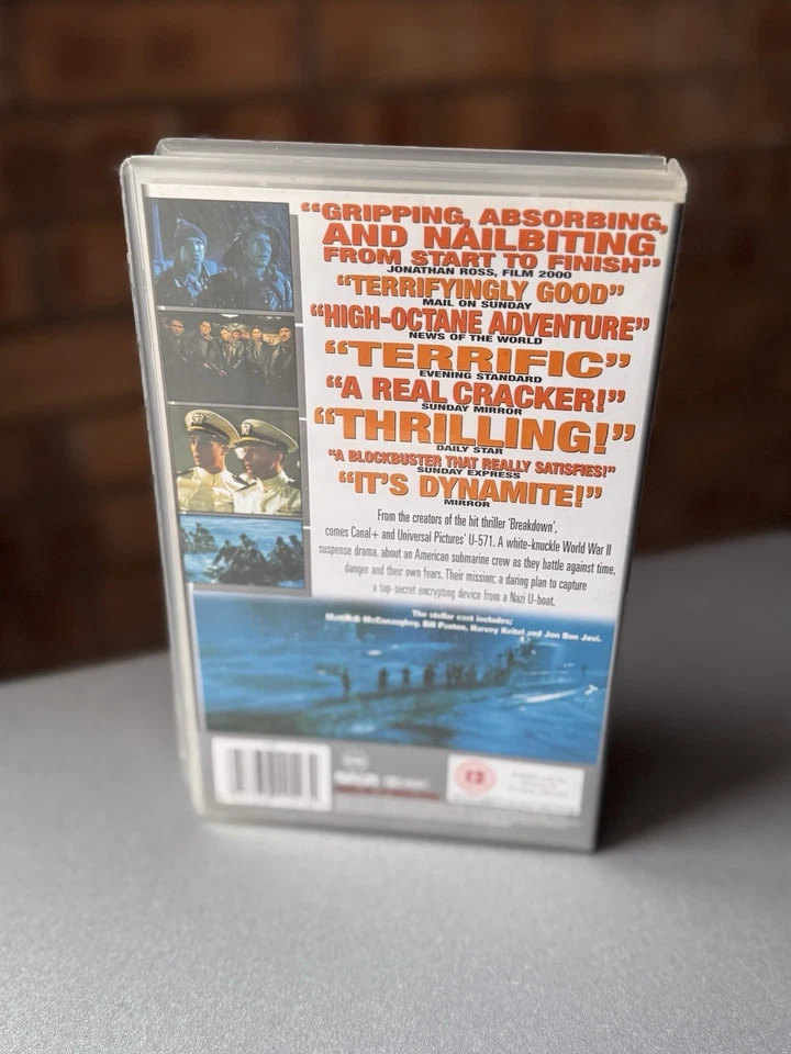 U-571 VHS Tape Movie Studio Canal Film Rated 12 Box Office Smash Untested - Image 3 of 4