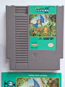 Adventure Island II 2 Nintendo NES With Manual & Oem case cleaned & tested works