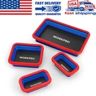 WORKPRO 4PCS Collapsible Magnetic Parts Tray Set Foldable Double-Sided Tool Tray