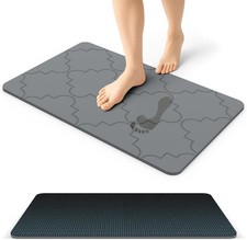 Extra Large Stone Bath Mat with Non-Slip Rubber Back, 31.5" 19.7", Super