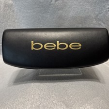 BEBE Clamshell Eyeglasses Sunglasses Hard Case Black  Gold
