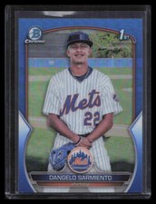 2023 Bowman Chrome #BCP-161 Dangelo Sarmiento Chrome Blue Refractor #/150
