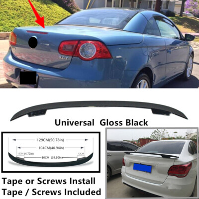 Fit For 2007-2011 VW EOS Rear Trunk Lip Spoiler Wing Universal Black Trim