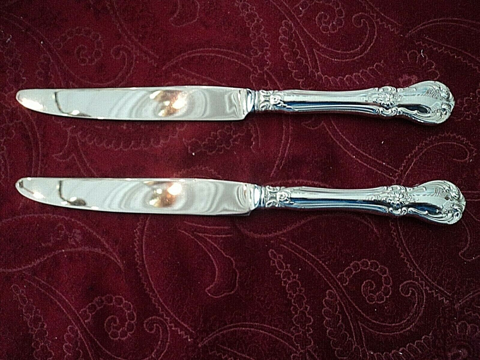 2-Towle Old Master Sterling HH French Blade Dinner Knives 8 7/8" No Monogram