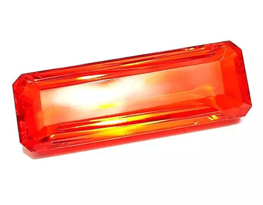 Fabuloso Topacio Naranja 80-82 Ct Natural Corte Baguette Piedra Preciosa Suelta Certificado EGL Foto 3 de 4