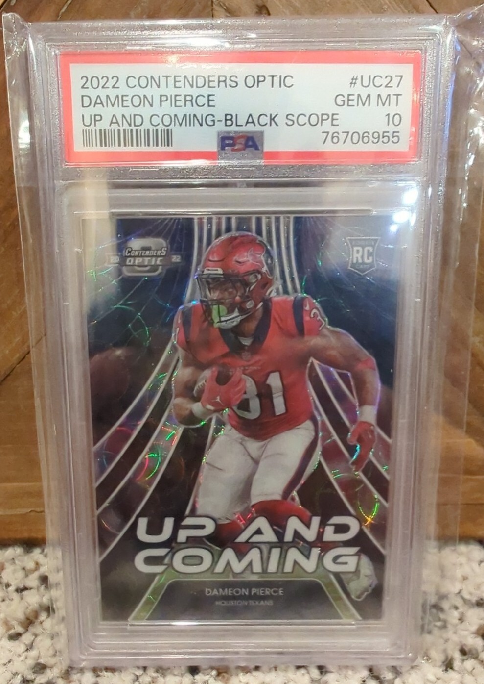 Dameon Pierce Panini Contenders Optic Up and Coming #UC27 Black Scope