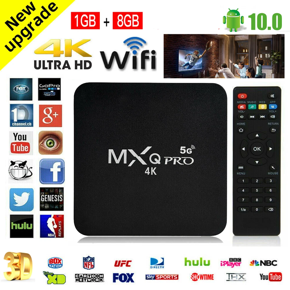 Android 11 Smart TV Box with WiFi 6, Quad Core, 4K UHD MXQ PRO Media Streamer-image