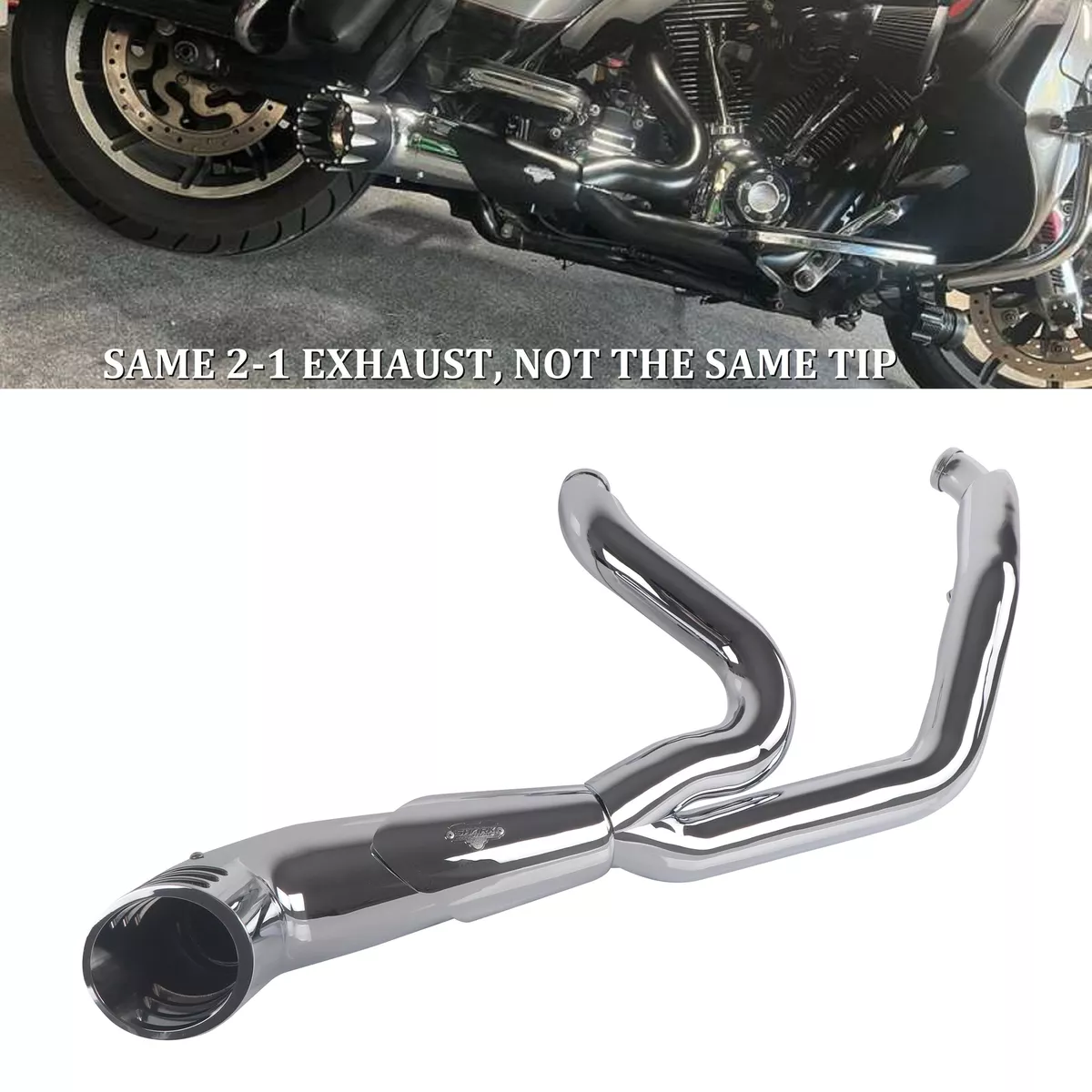SHARKROAD 2 Into 1 Exhaust Pipes for Harley 1995 2016 Full Exhaust