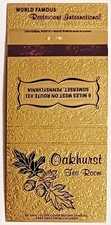 Oakhurst Tea Room, Somerset, Pennsylvania 30 Strike Matchbook Cover
