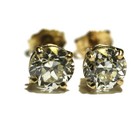 GIA Certified 14k yellow gold 1.81ct european round diamond earrrings natural — photo 3