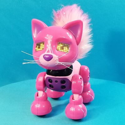 Zoomer Meowzies RUNWAY Interactive Pink Kitten Cat Robot Lights