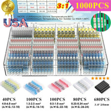 1000/50x Solder Seal Sleeve Heat Shrink Butt Wire Connectors Terminal Waterproof