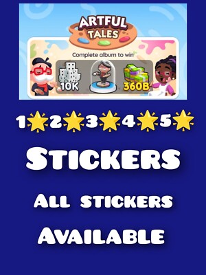 1-2-3-4-5 star stickers Available  - Artful Tales Album -(MONO_POLY_GO STICKERS)