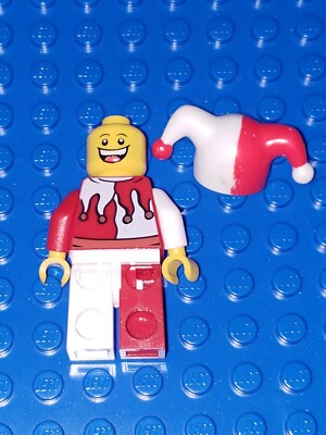 LEGO® Castle Court Jester minifigure white red Kingdoms Fantasy Era  original