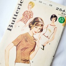 Butterick 2545 Vintage 60's Shirt Pattern Bust 32