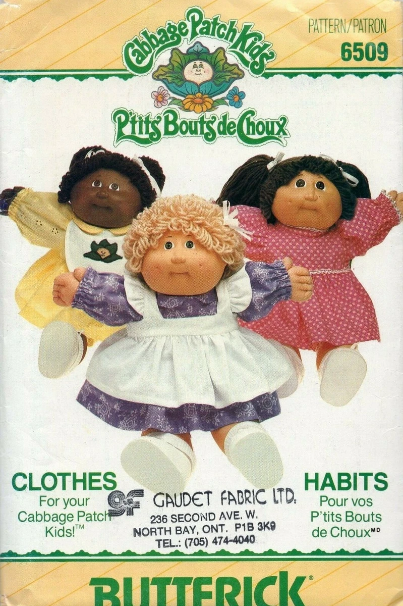 Vintage Butterick Cabbage Patch Kids Clothes Pattern 6509 eBay