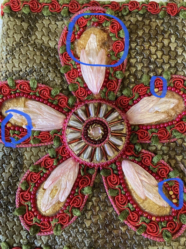 MARY FRANCES Purse Authentic Designer Beaded Flower Bag Hand Bag Ladies Boho - Image 3 of 4