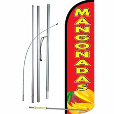Mangonadas Flag Flutter Feather Banner Swooper Extra Wide Windless Bundle Kit