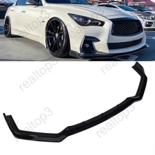 Front Bumper Lip Spoiler Splitter For 2018-2021 Infiniti Q50 Gloss Black