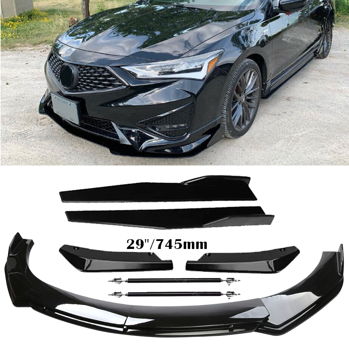 For Acura ILX TLX Front Rear Bumper Lip Spoiler Splitter Body Side Skirt M