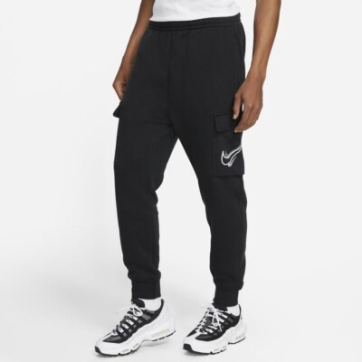nike court cargo joggers black