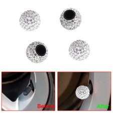 4Pcs/Set Universal Bling Car Tire Valve Caps Crystal Ball Wheel Valve Cover Cap