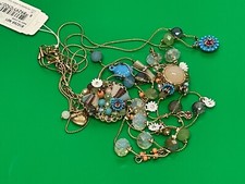 BETSEY JOHNSON Blue Necklace Aurora HEART Blue Charms Beads *NWT* WIMSICAL!!