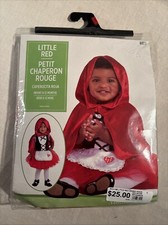 New Little Red Riding Hood Halloween Costume Infant 6 to 12 Months